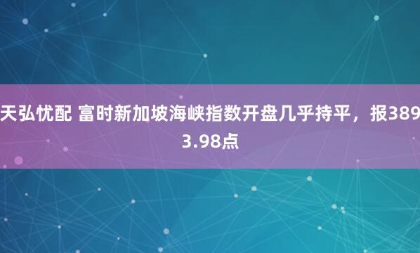 天弘忧配 富时新加坡海峡指数开盘几乎持平，报3893.98点