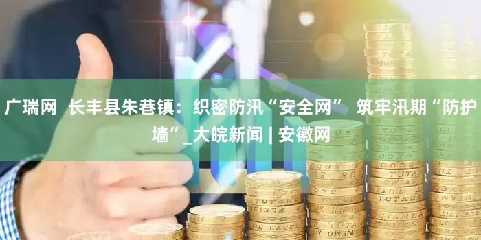 广瑞网  长丰县朱巷镇：织密防汛“安全网”  筑牢汛期“防护墙”_大皖新闻 | 安徽网
